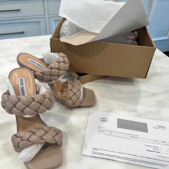 NIB Steve Madden Kenley Braided Slide Sandal in Taupe 9M - Picture 6 of 15